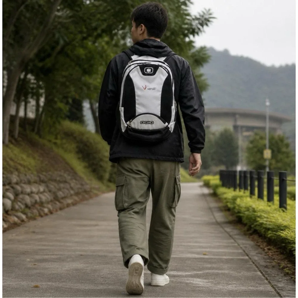 OGIO Versiti Backpack White Black Laptop Sleeve School Travel Commuter Bag
